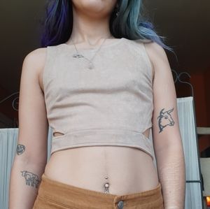 Windsor Tan suede top with belt